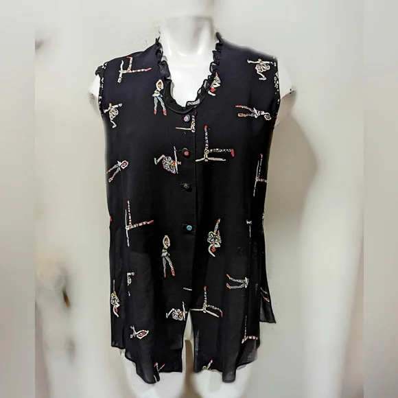 Super artsy unusual vintage top - Picture 1 of 7